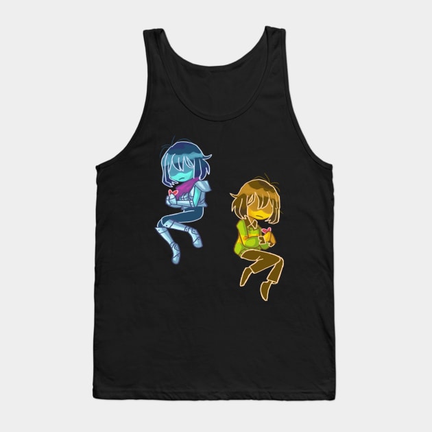 Kris Deltarune Dark world y Light world Stickers and pins!!! Tank Top by Maru-Chan-Shop